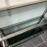 Display bookshelf modular wall shelf glass and chrome vintage 1970s