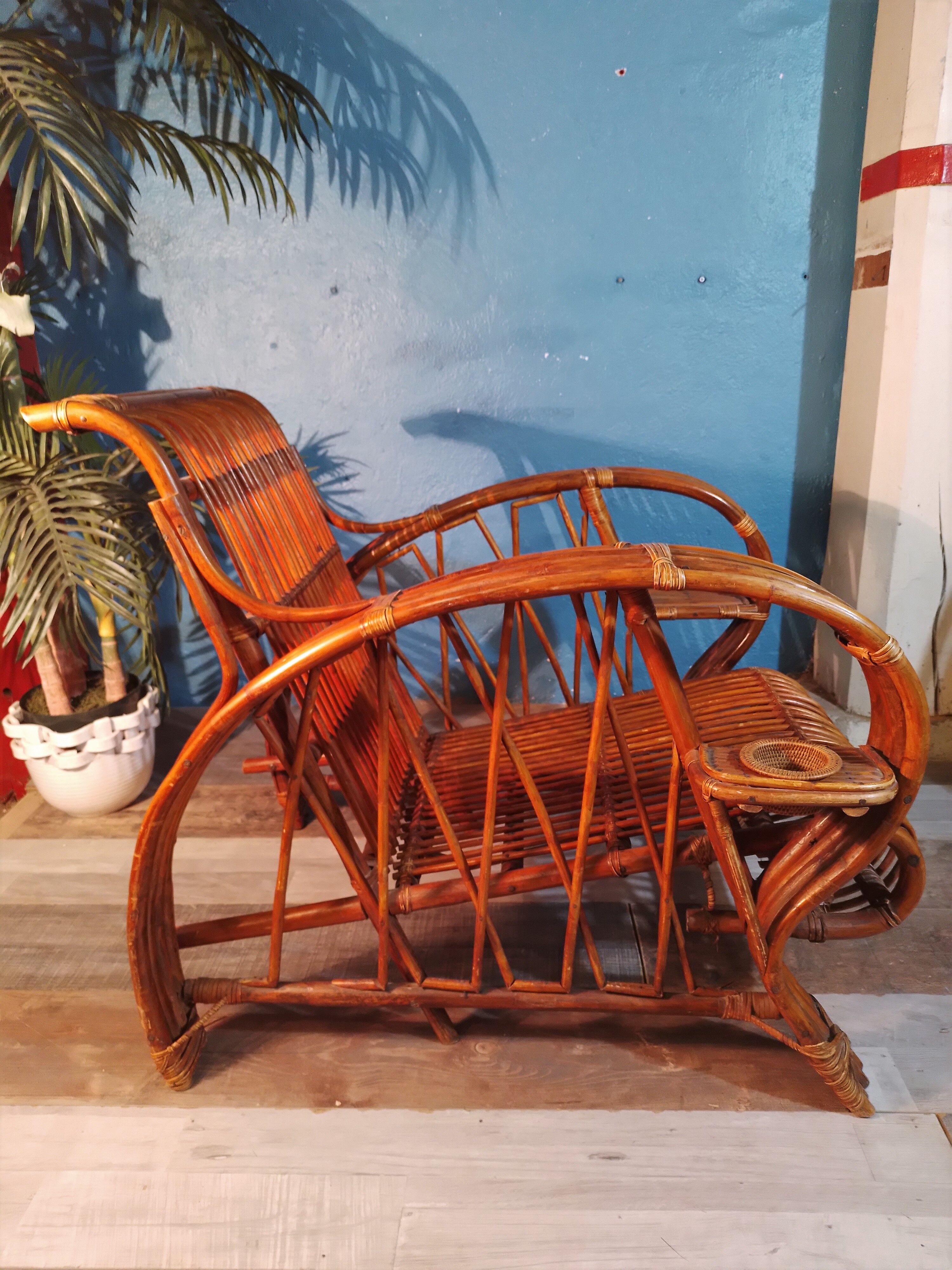 Bamboo armchairs Indochina 1940s
