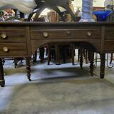 Empire-style minister's desk with swan necks in mahogany.