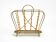 Rare Mid Century Modern magazine rack made of solid brass and genuine bambo