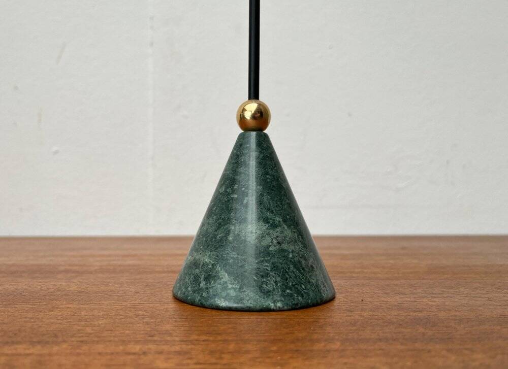 Postmodern Italian candlestick in metal and stone, 1980s.