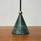 Postmodern Italian candlestick in metal and stone, 1980s.