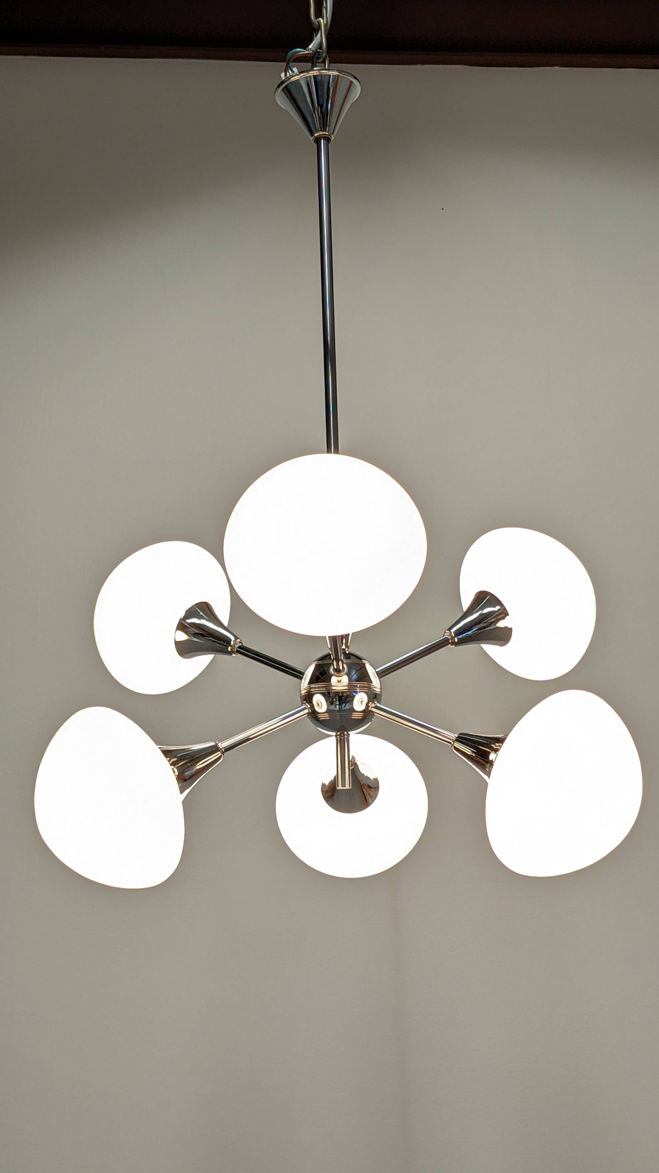 Space Age Sputnik chandelier with 6 lights, 50s-60s