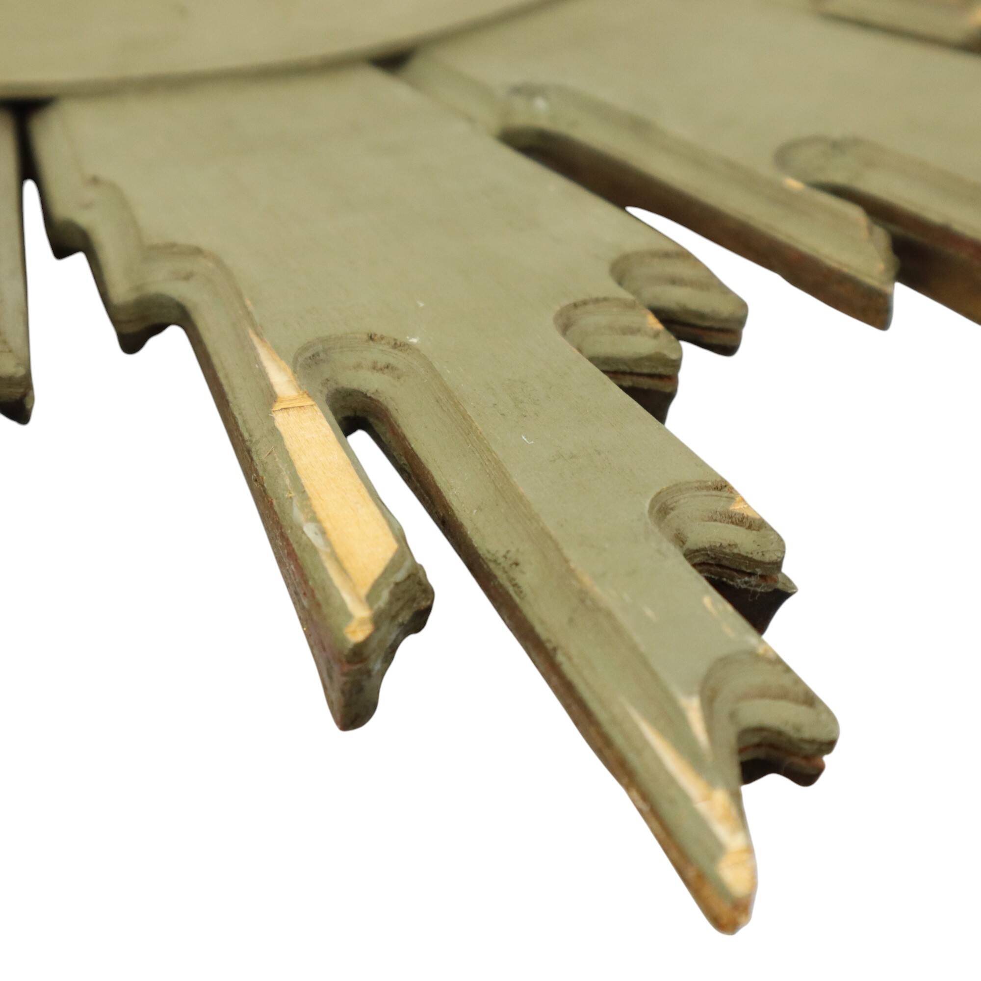 Large Wooden Sun Mirror Sunburst Deknudt Gold Leaf 70cm