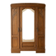 Antique 3-door Art Deco wardrobe in wood with mirror