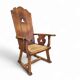 High back / monastery / rush seat armchair 1950s
