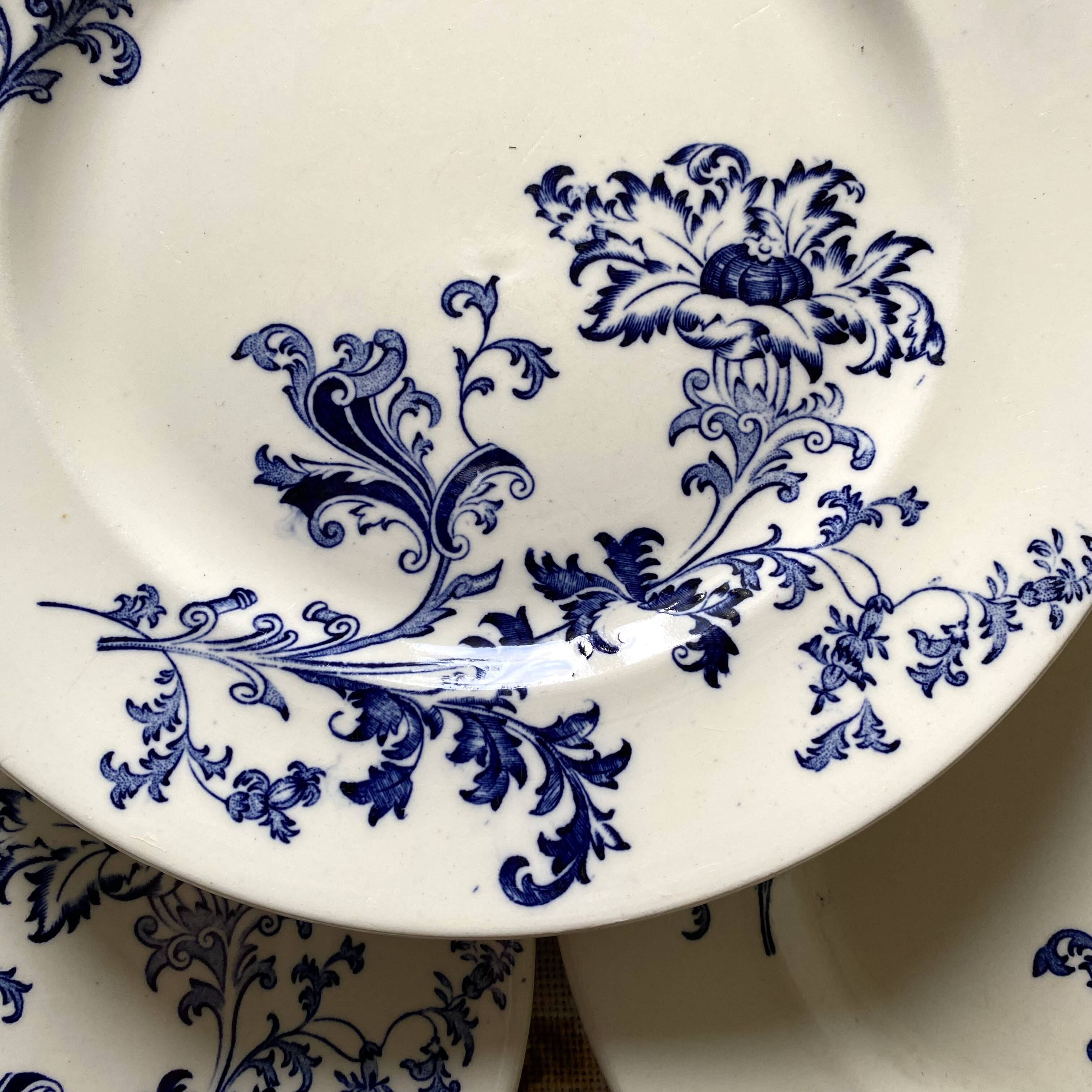 Sarreguemines ironstone flat plates, Damascus model