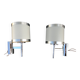 Pair of chrome design wall lights and vintage white hat 1970