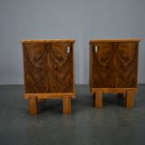 1935s pair of rare Art Deco bedside tables, Czechoslovakia
