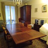 Solid walnut manor table (extendable) with chairs