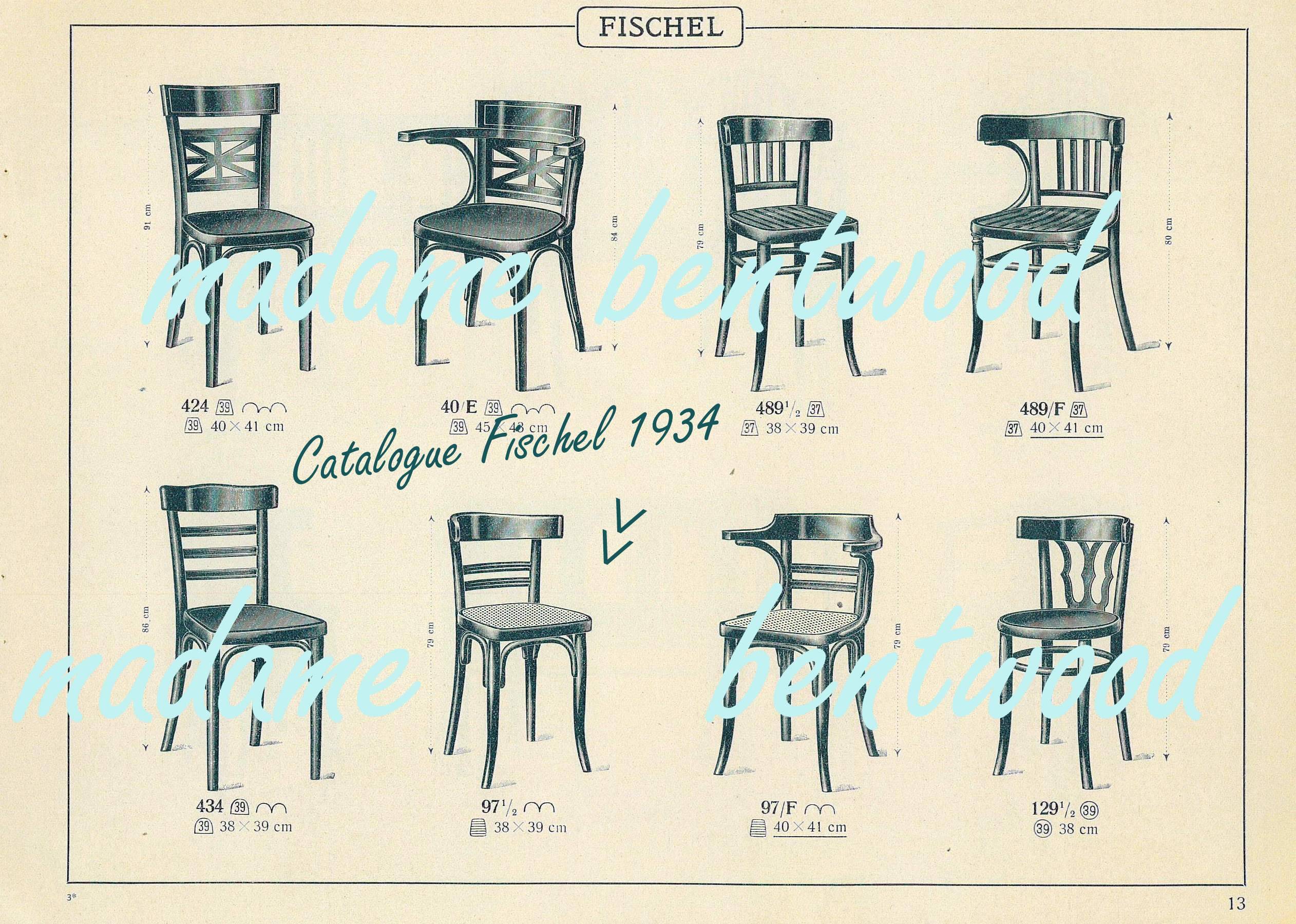 4 Fischel Wissembourg bistro chairs from the 1930s