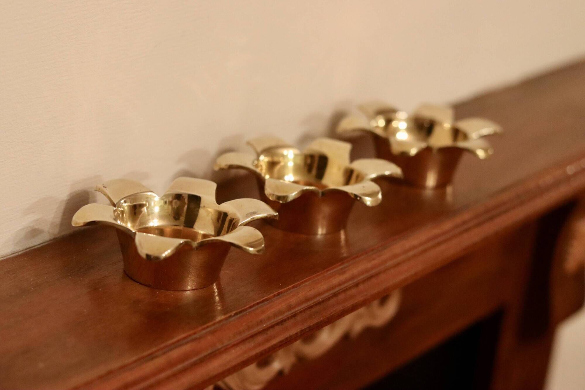Trio of Mid-Century Swedish Brass Candle Holders by Scandia