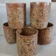 5 mugs / verres anciens en grès pyrite
