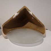 Pair of Art Deco corner wall lights in plaster and acid-etched glass, 1930s.
