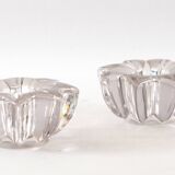 Pair of small crystal candlesticks