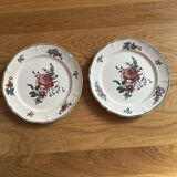 2 assiettes plates Villeroy et Boch décor de fleurs