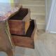 Pair of 2 Louis XV bedside tables - marquetry - 2 drawers - pink marble