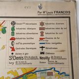 Ancienne carte scolaire Hachette – Bassin parisien & Région parisienne