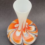 Vase Italy by Carlo Moretti 1970 opaline orange black