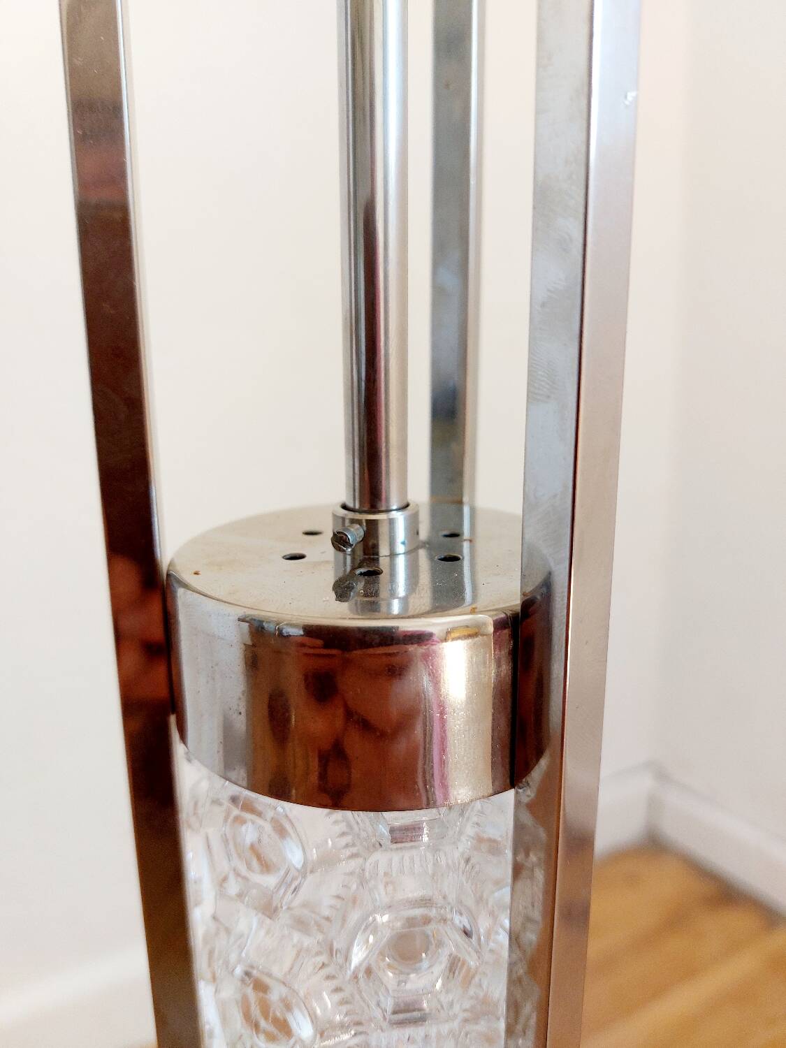 Vintage stainless steel floor lamp