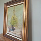 Painting on canvas and its frame