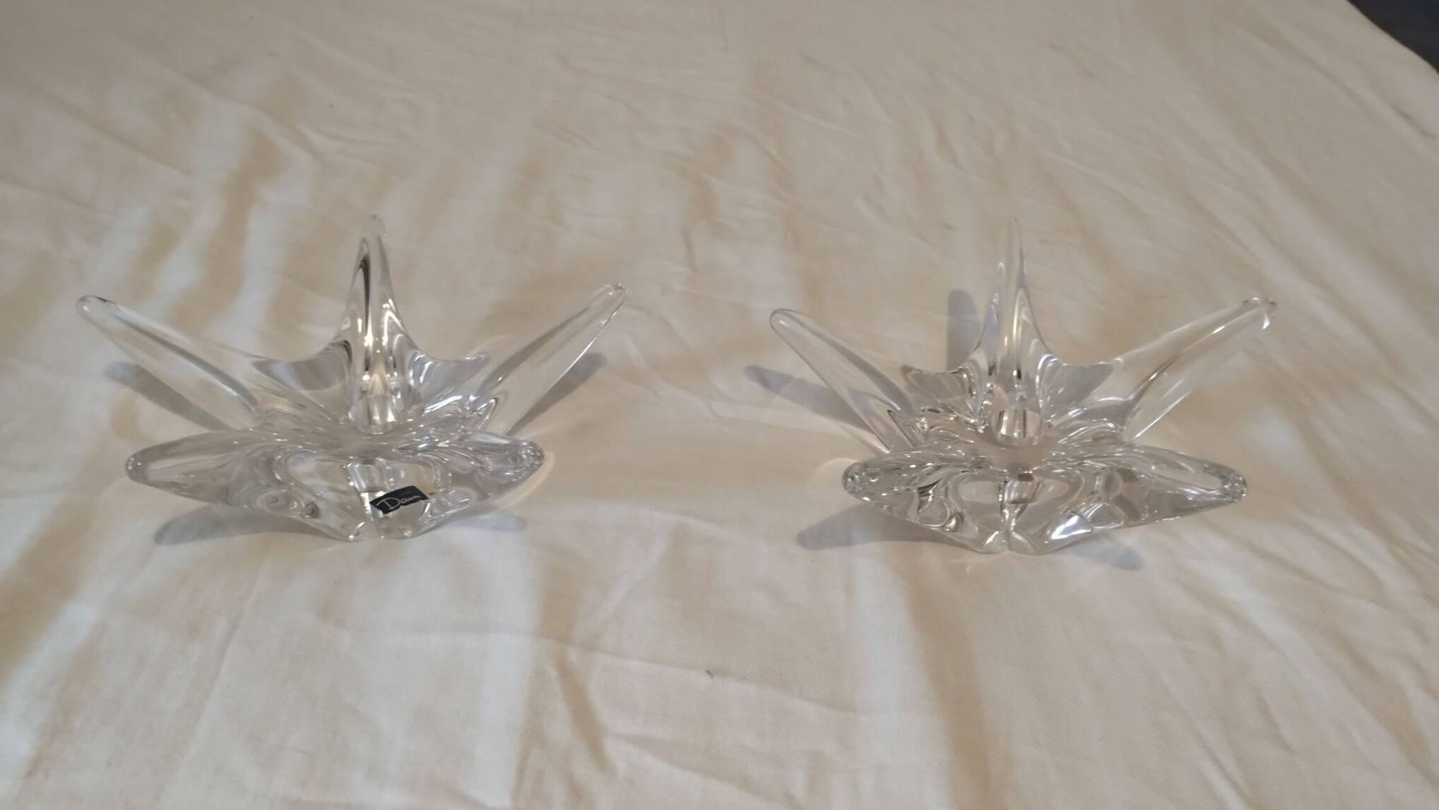 Lot de 2 bougeoirs "Daum" étoile de mer (grand modèle)