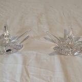 Set of 2 "Daum" starfish candle holders (large model)