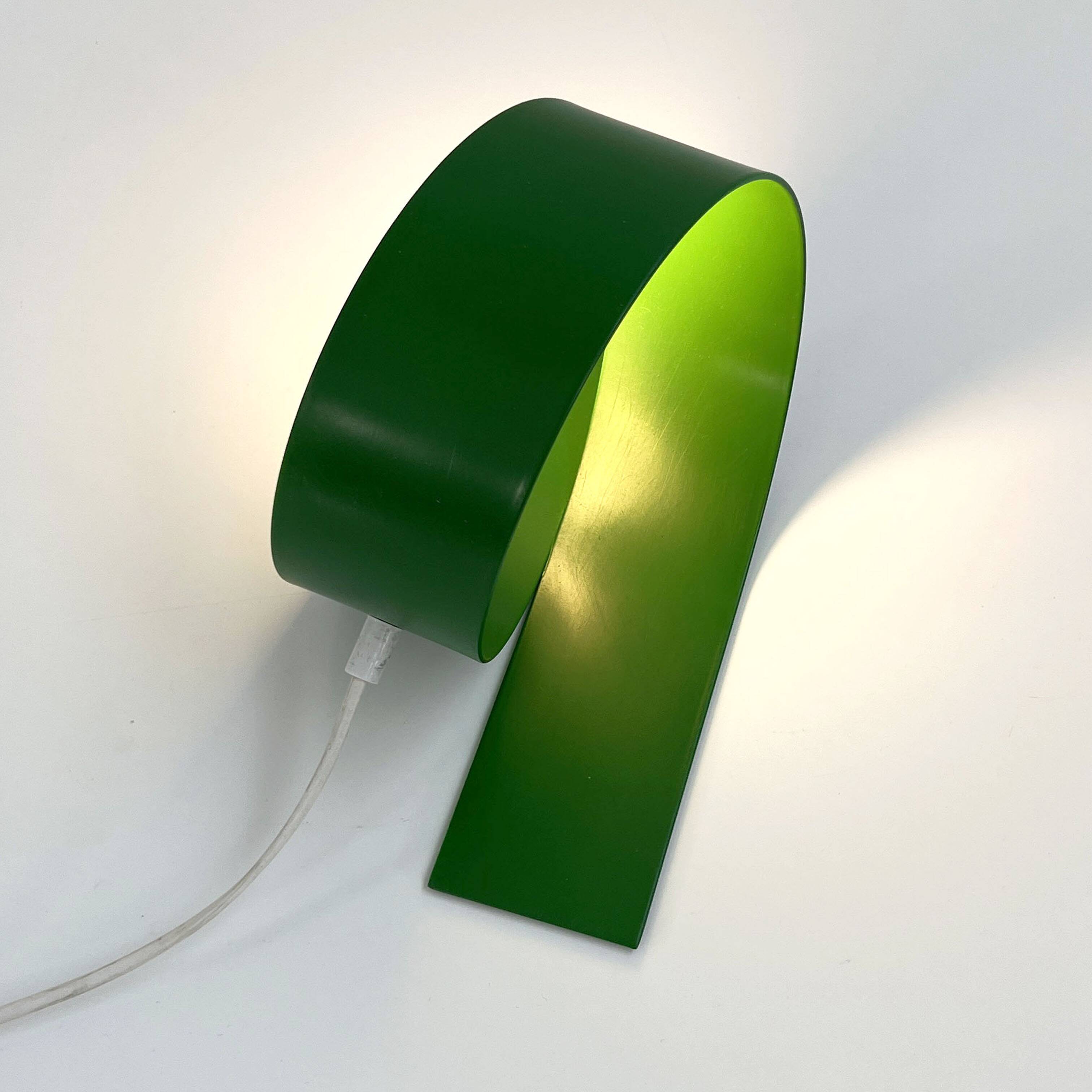 Green Loop Lamp in metal, 1980