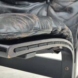 1970’s, Norwegian design, "Siesta" lounge chair by Ingmar Relling, black leather, bentwood.