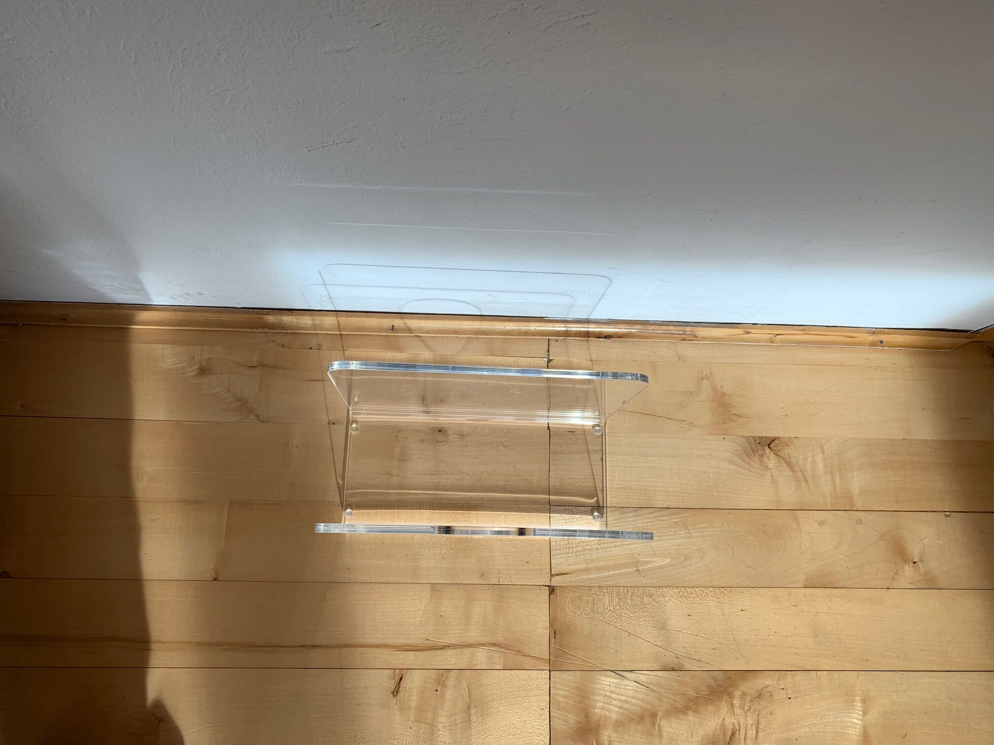 Lucite newspaper stand, 1970s