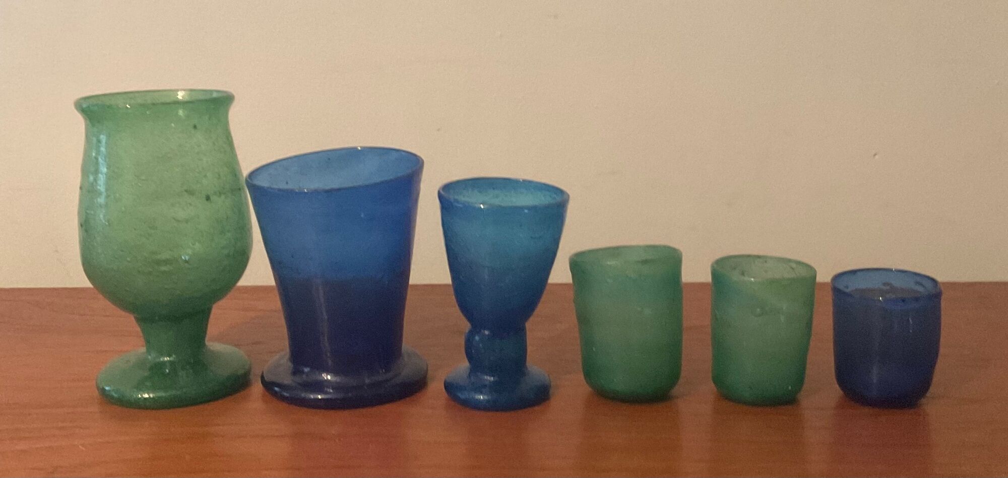 Series of vintage jar vases in bubbled glass paste from the 50s-60s
