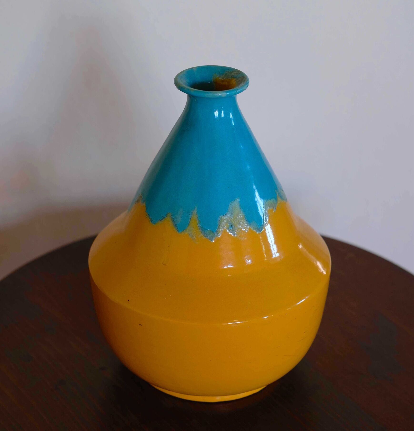 Yellow Ceramic Vase from the 1970s