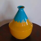 Vase en céramique jaune des années 1970