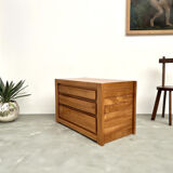 Commode en orme massif, Maison Regain, circa 1970
