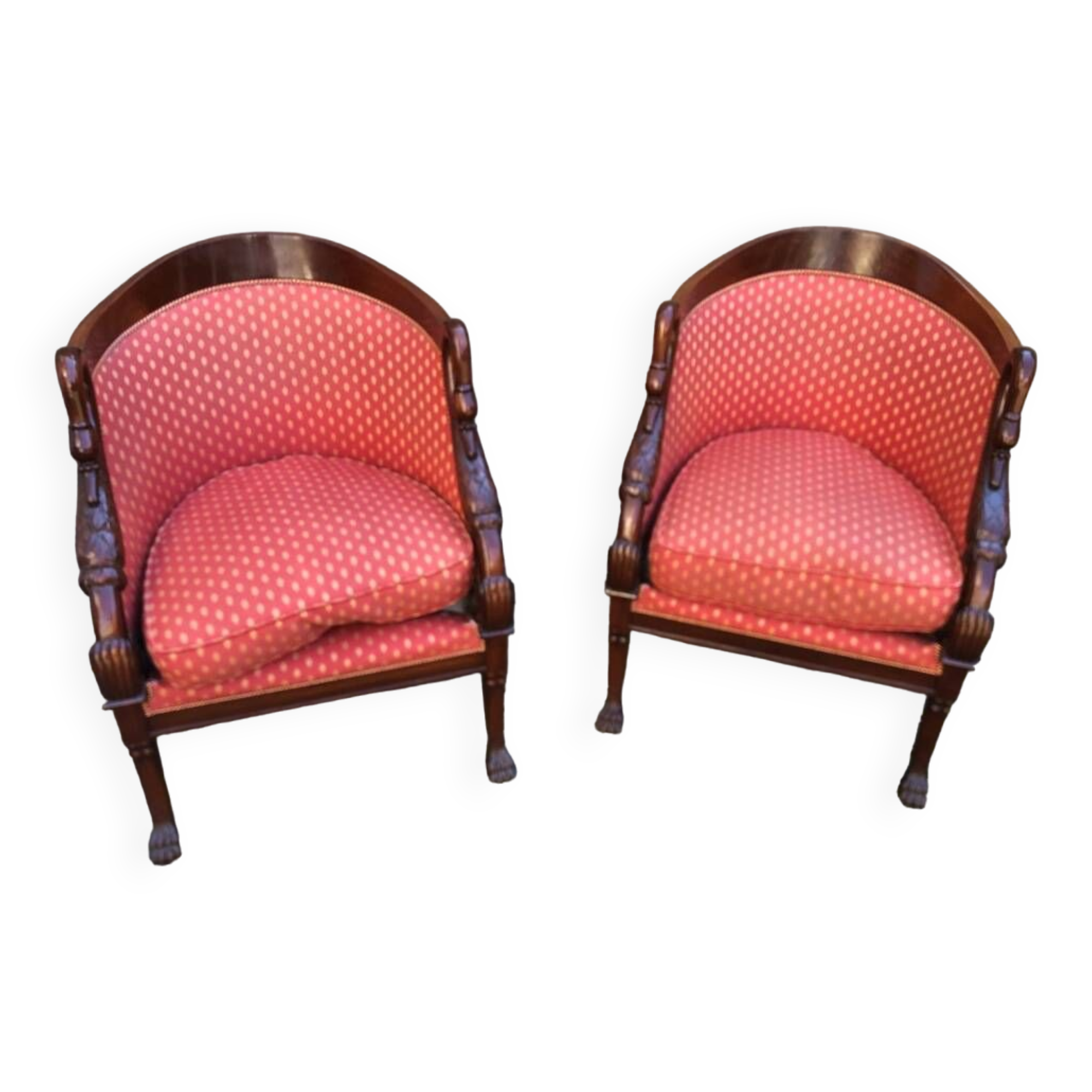 Mahogany armchair in First Empire style