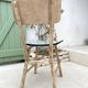 Set of 2 wooden and water green Formica chairs