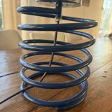 Blue lacquered metal spring lamp