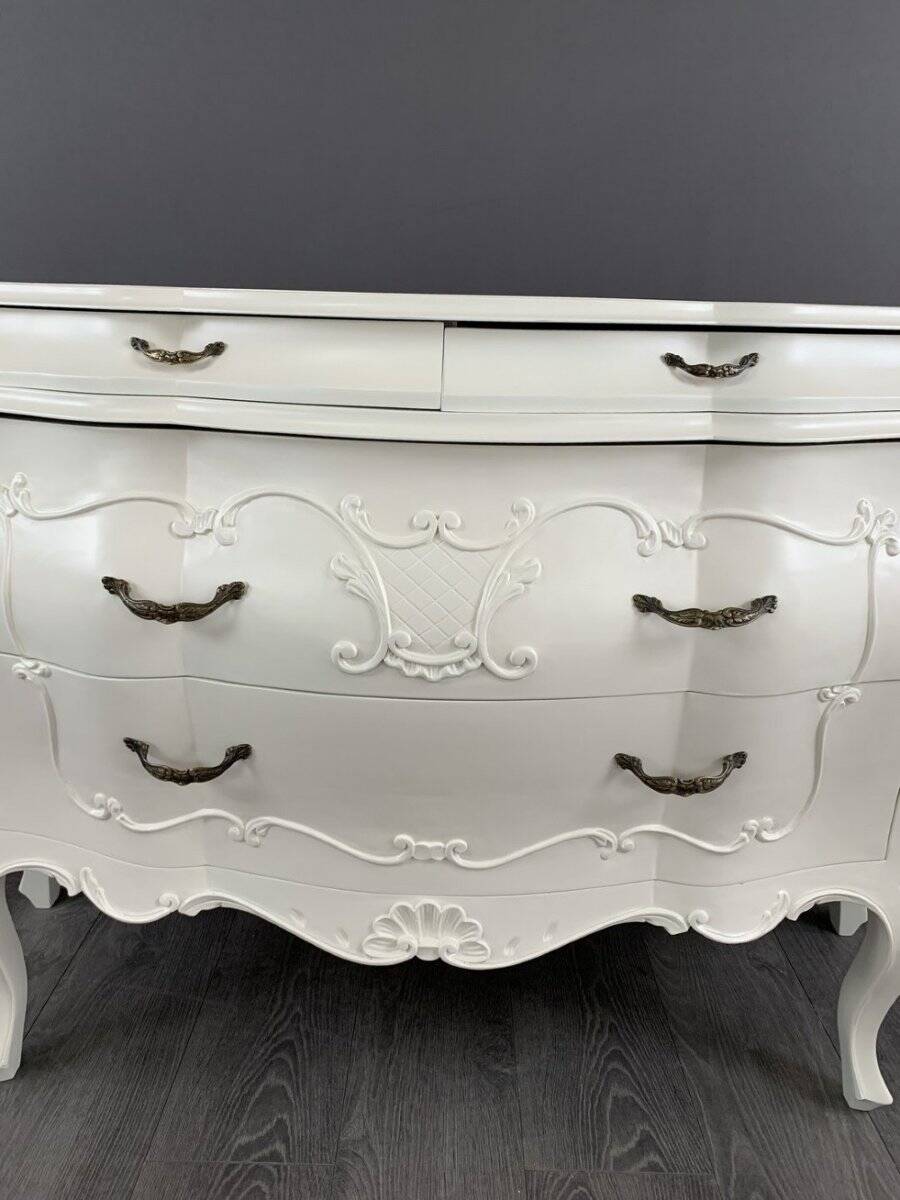 Louis XV Style Bedroom Set, Chest of Drawers and Two Bedside Tables, 20th Century