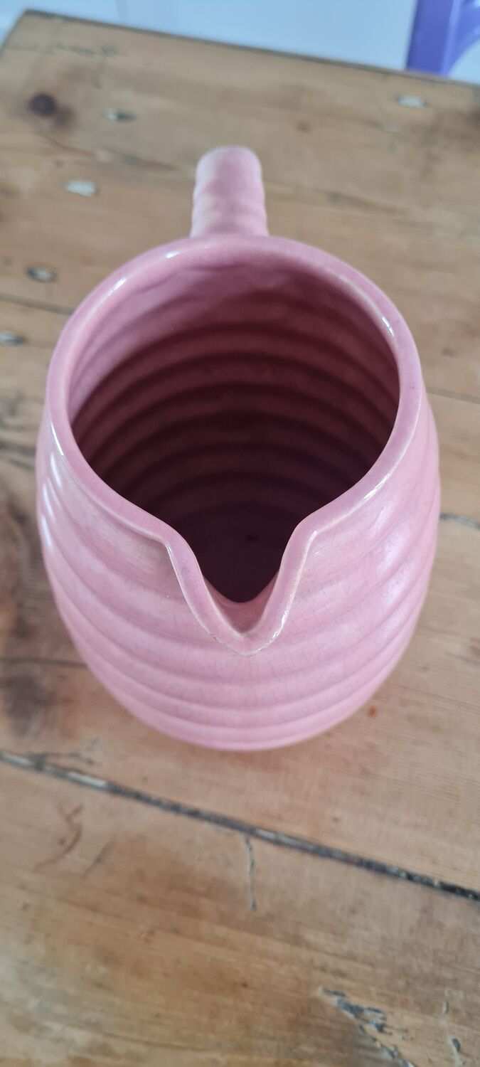 Glazed stoneware pitcher