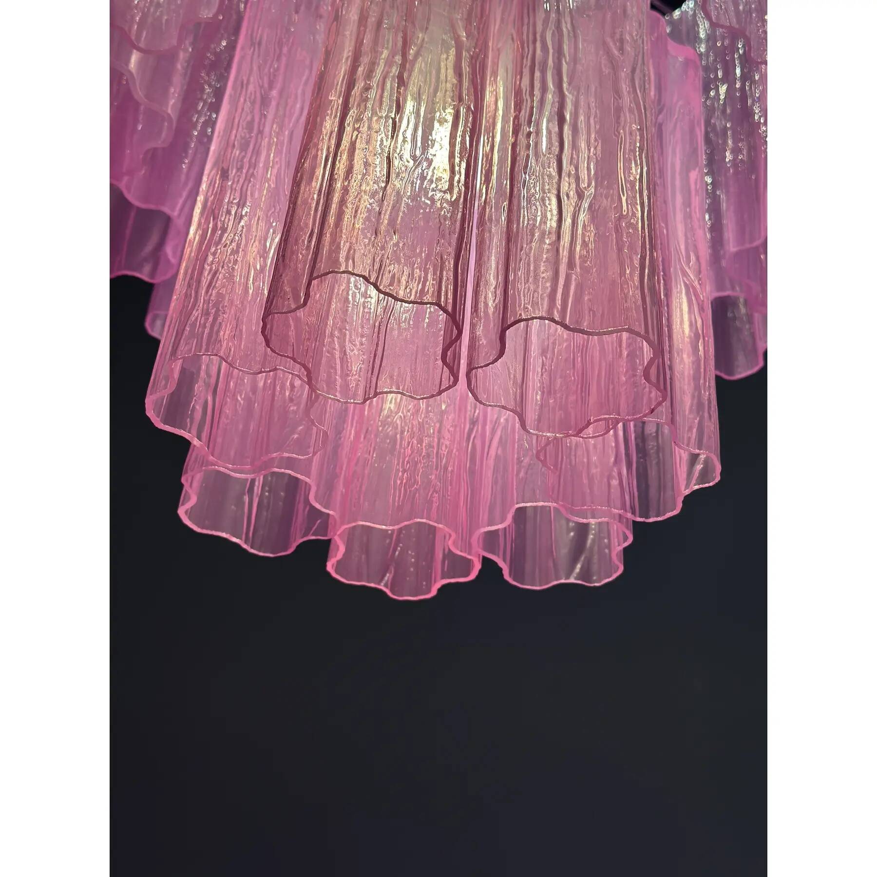 Contemporary Scenographic Fuxsia “Tronchi” Murano Glass Chandelier in Venom
