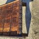 Coffee table elephant saddle in metal and copper wood