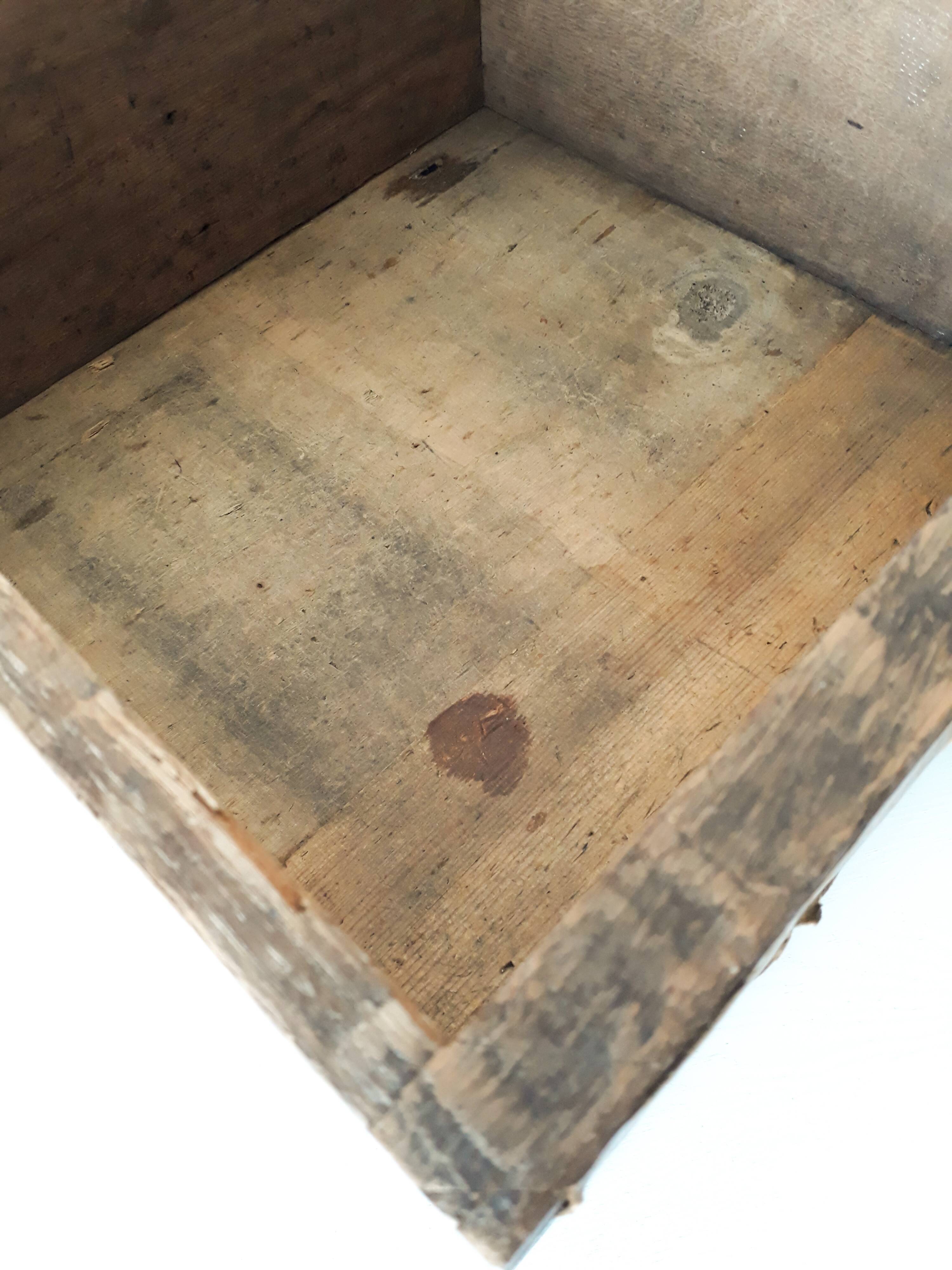 Old wooden workshop drawer