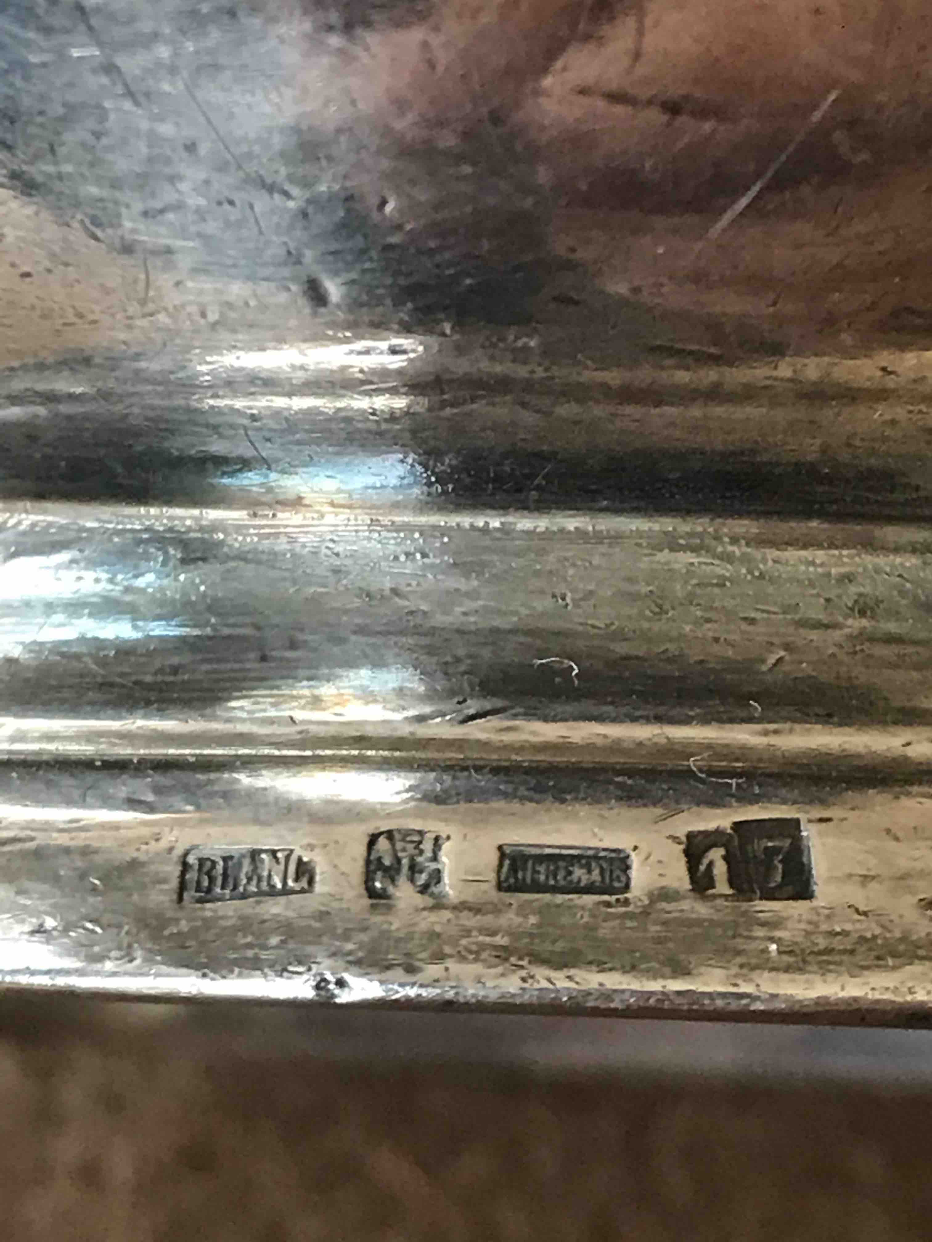 Silver metal sausage maker engraved Maison Dorée