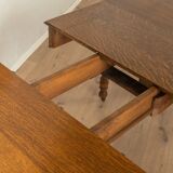 Victorian dining table, around 1840, solid oak, extendable