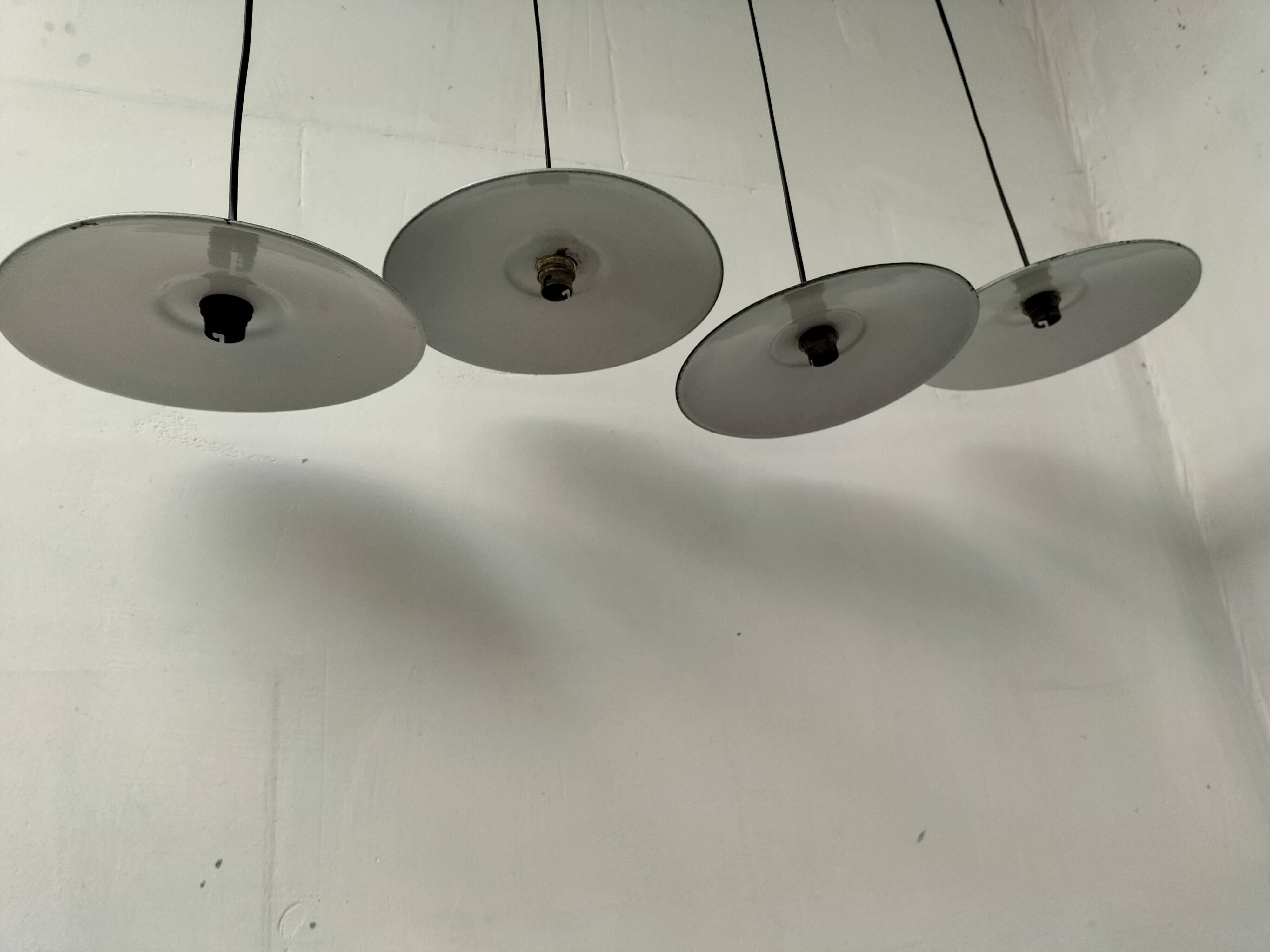 Enameled sheet metal pendant lights