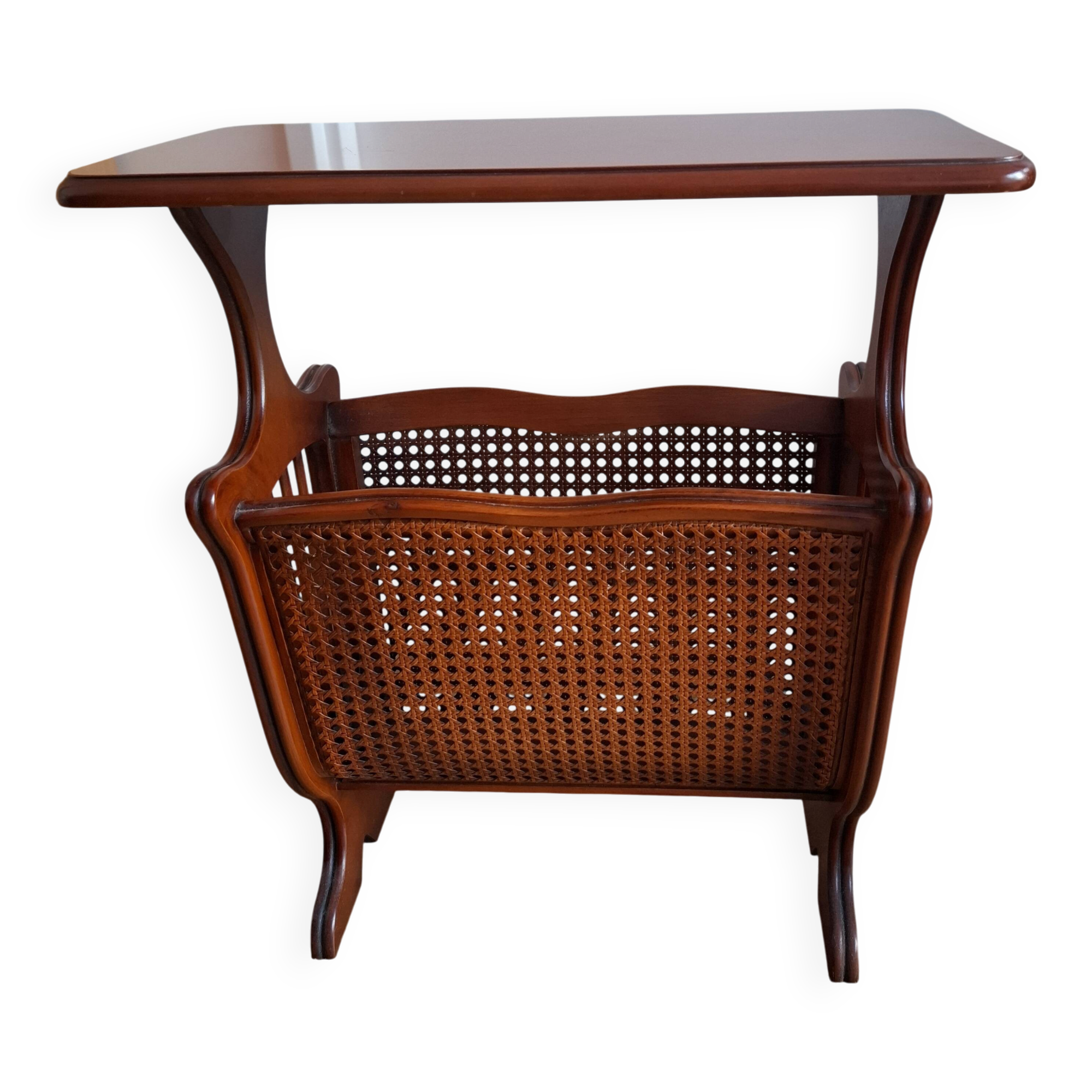 Vintage mahogany magazine rack
