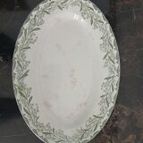 Large oval Saint-Amand dish with mimosa decoration