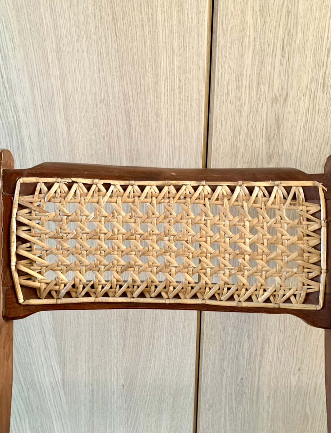 Pair of folding wooden chairs and canning
