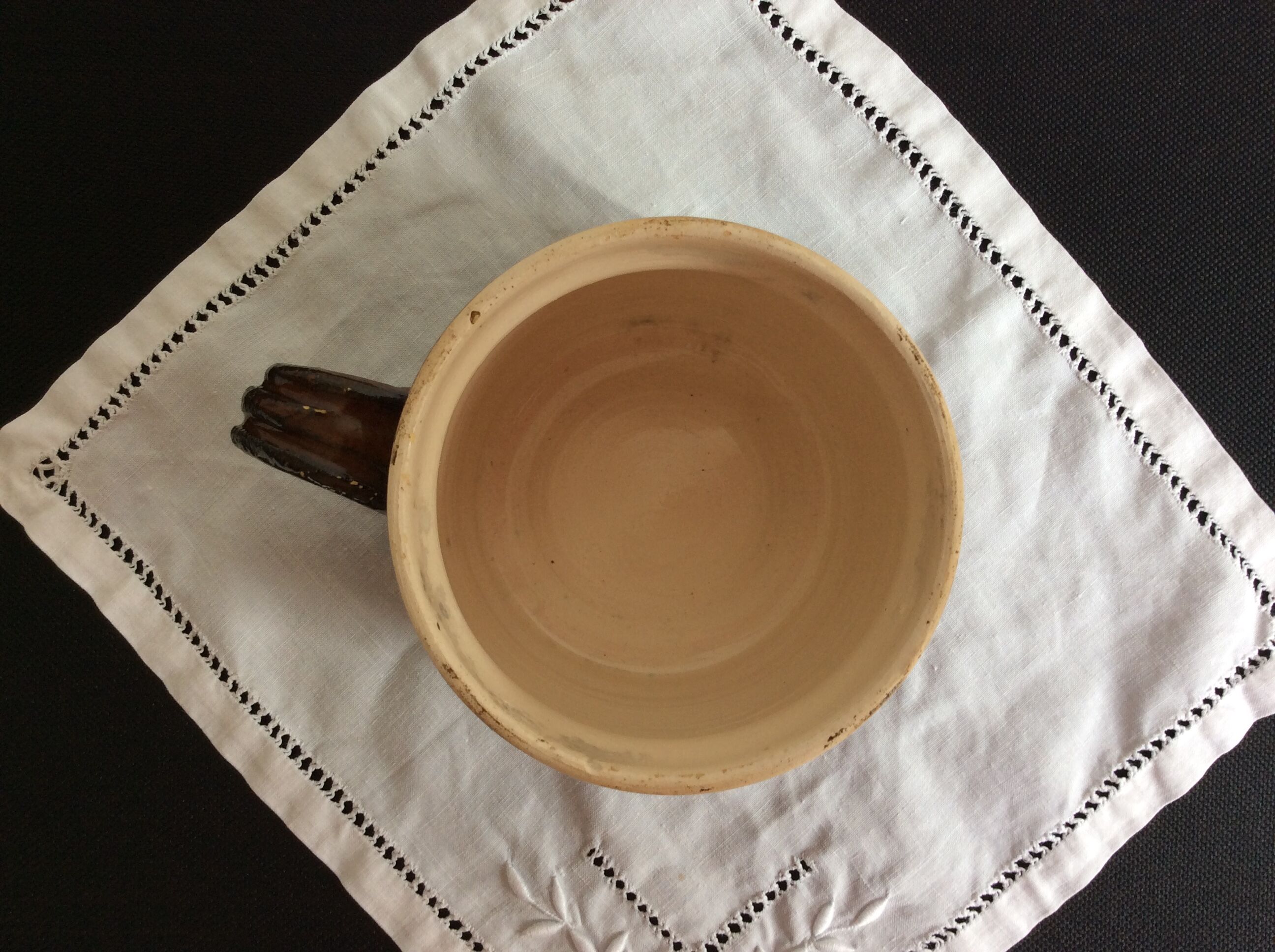 Old glazed creamer brown