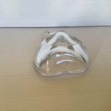 Vannes le Chatel crystal pear-shaped empty pocket ashtray
